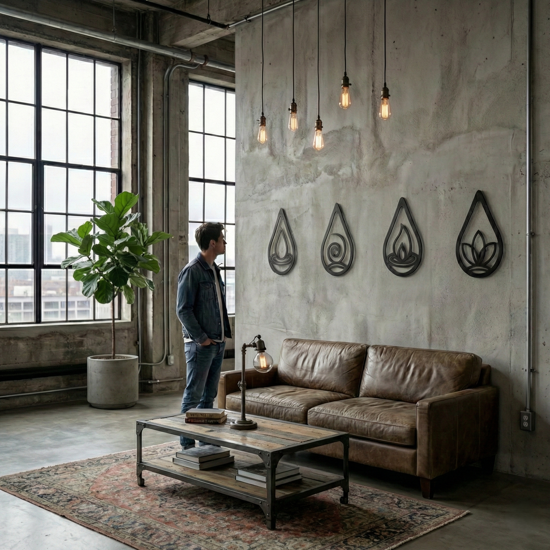 Art Mural en Métal Quatre Eléments