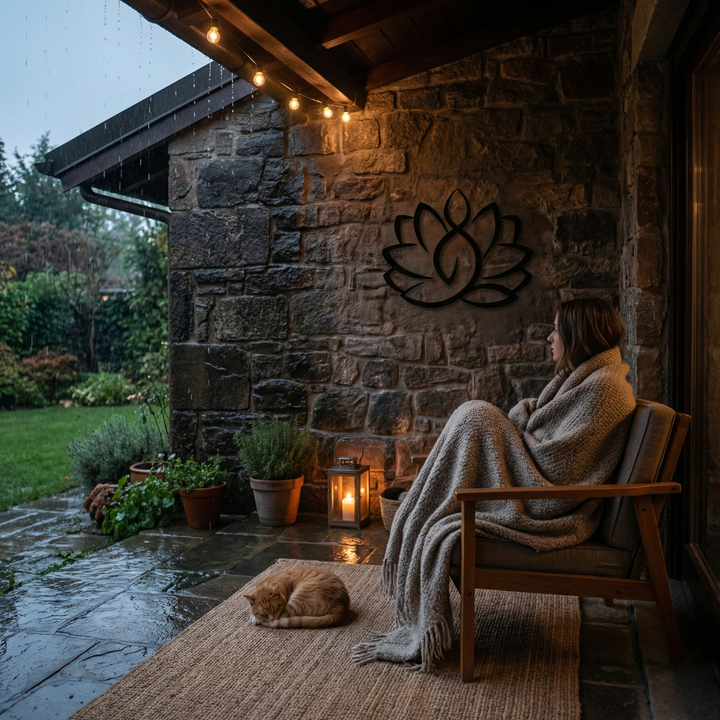 Lotusblume Metall Wandkunst