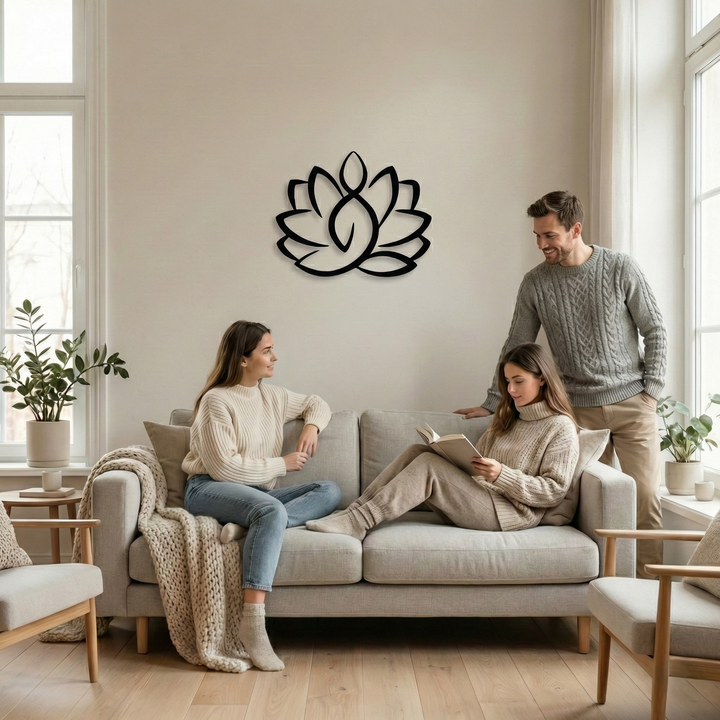 Lotusblume Metall Wandkunst