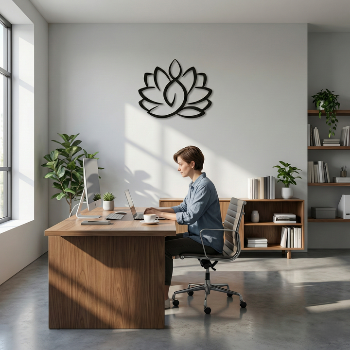 Lotusblume Metall Wandkunst