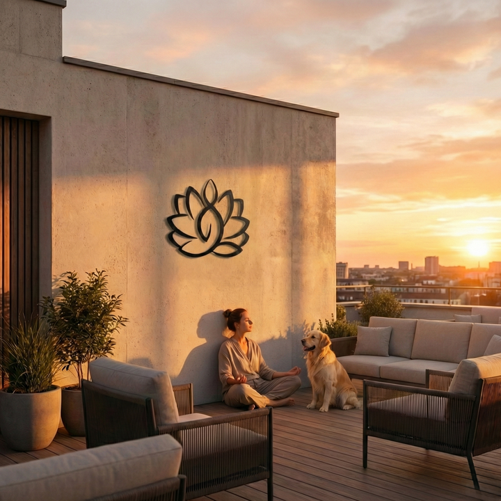 Lotusblume Metall Wandkunst