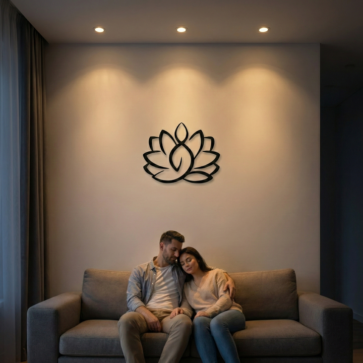 Lotusblume Metall Wandkunst