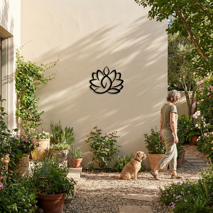 Lotusblume Metall Wandkunst