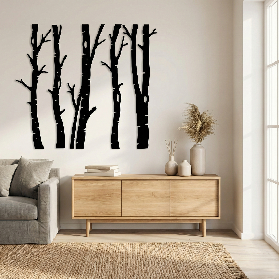 5 Alberi Arte da Parete in Metallo