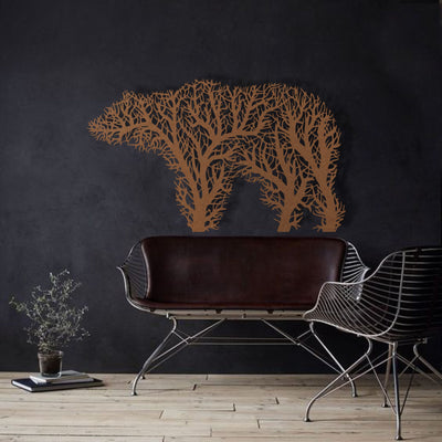 Tree Bear Metal Wall Art