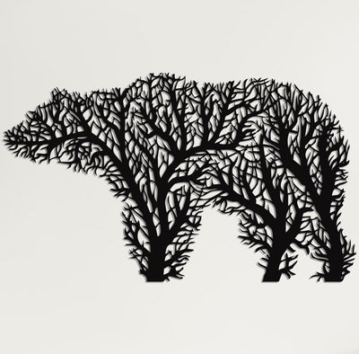 Tree Bear Metal Wall Art