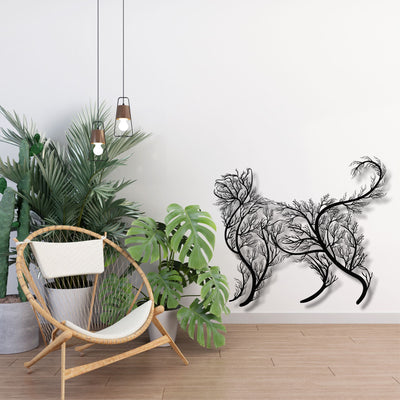 Tree Cat Metal Wall Art