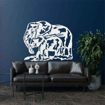 Elephant Family Metal Wall Art