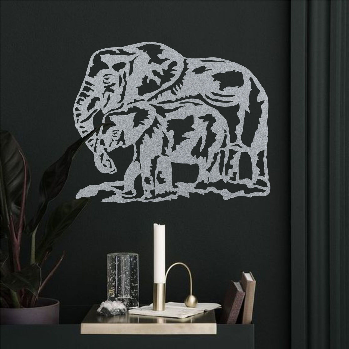 Elephant Family Metal Wall Art