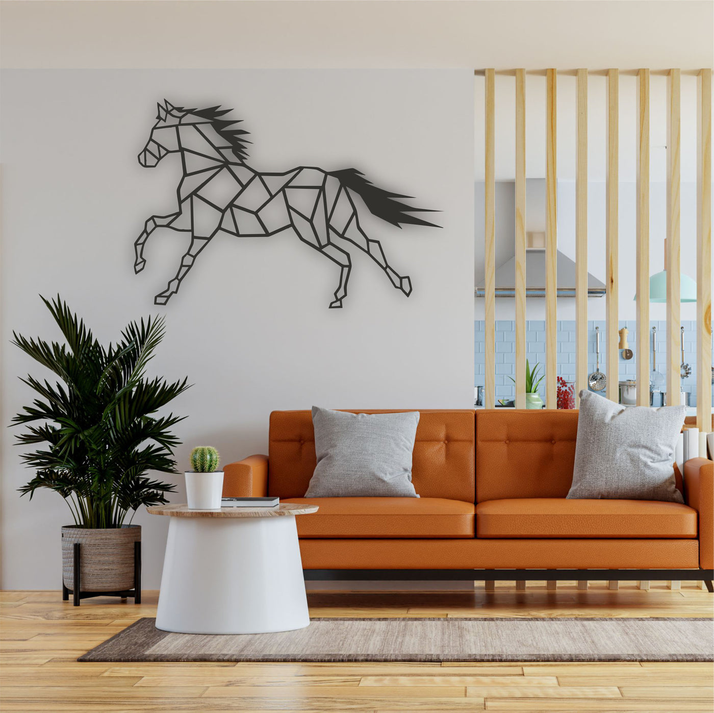 Geometric Horse Metal Wall Art