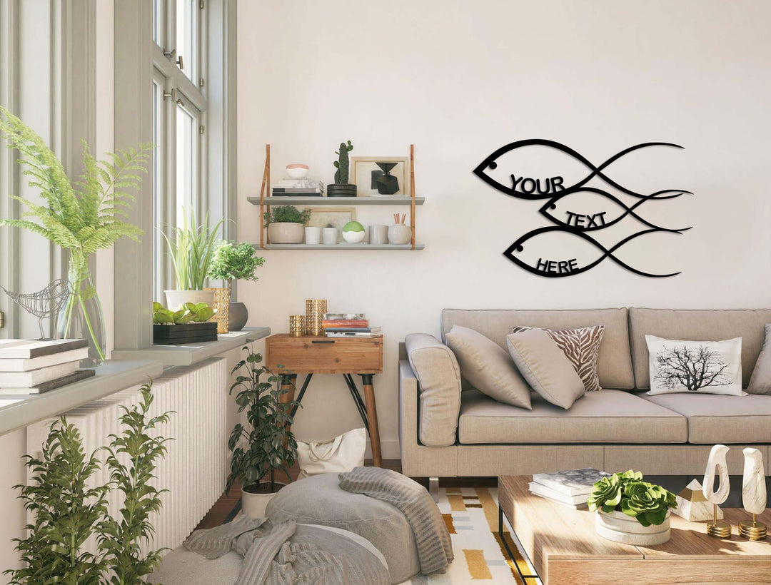 Personalized Fish Metal Wall Art - Decor available at Dekadron for $134.90