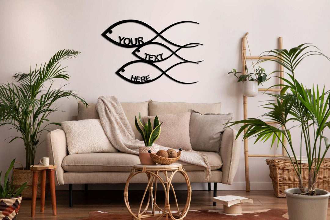 Personalized Fish Metal Wall Art - Decor available at Dekadron for $109.90