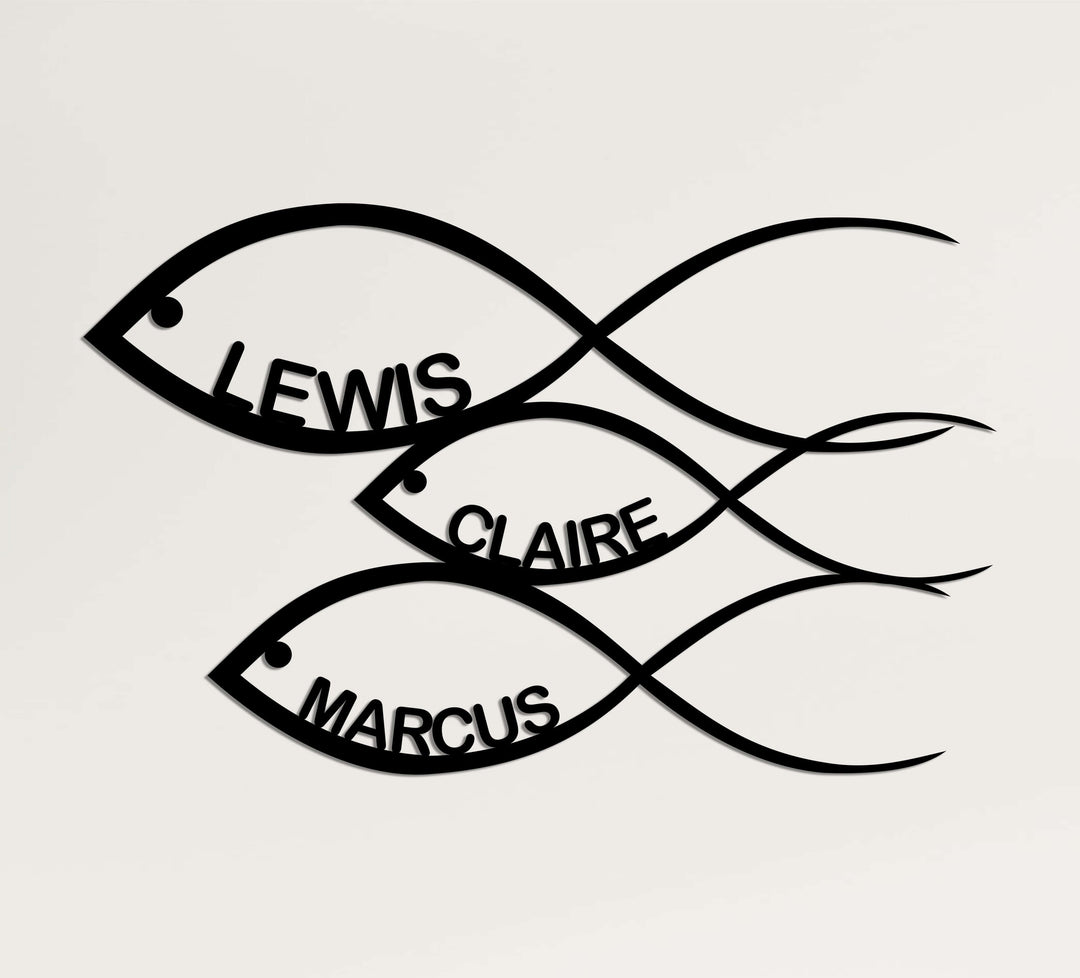 Personalized Fish Metal Wall Art - Decor available at Dekadron for $169.90