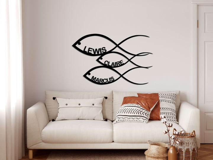Personalized Fish Metal Wall Art - Decor available at Dekadron for $59.90