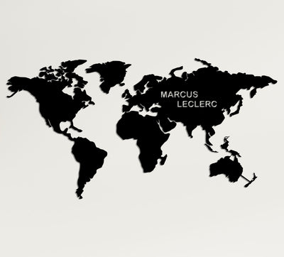 Personalized World Map Metal Wall Art