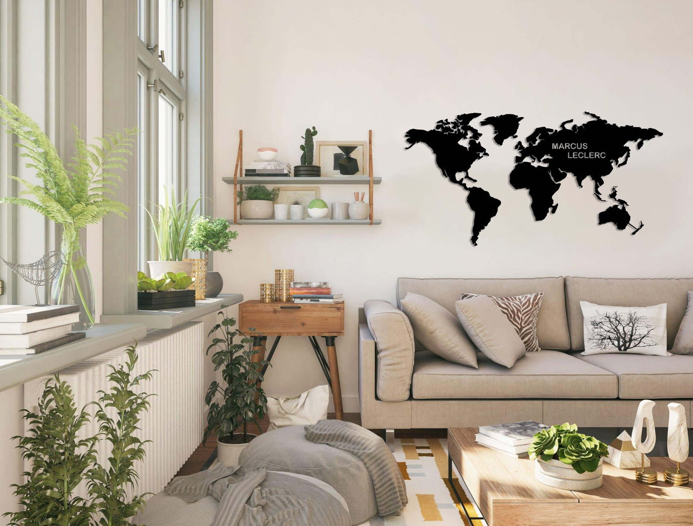 Personalized World Map Metal Wall Art – Dekadron