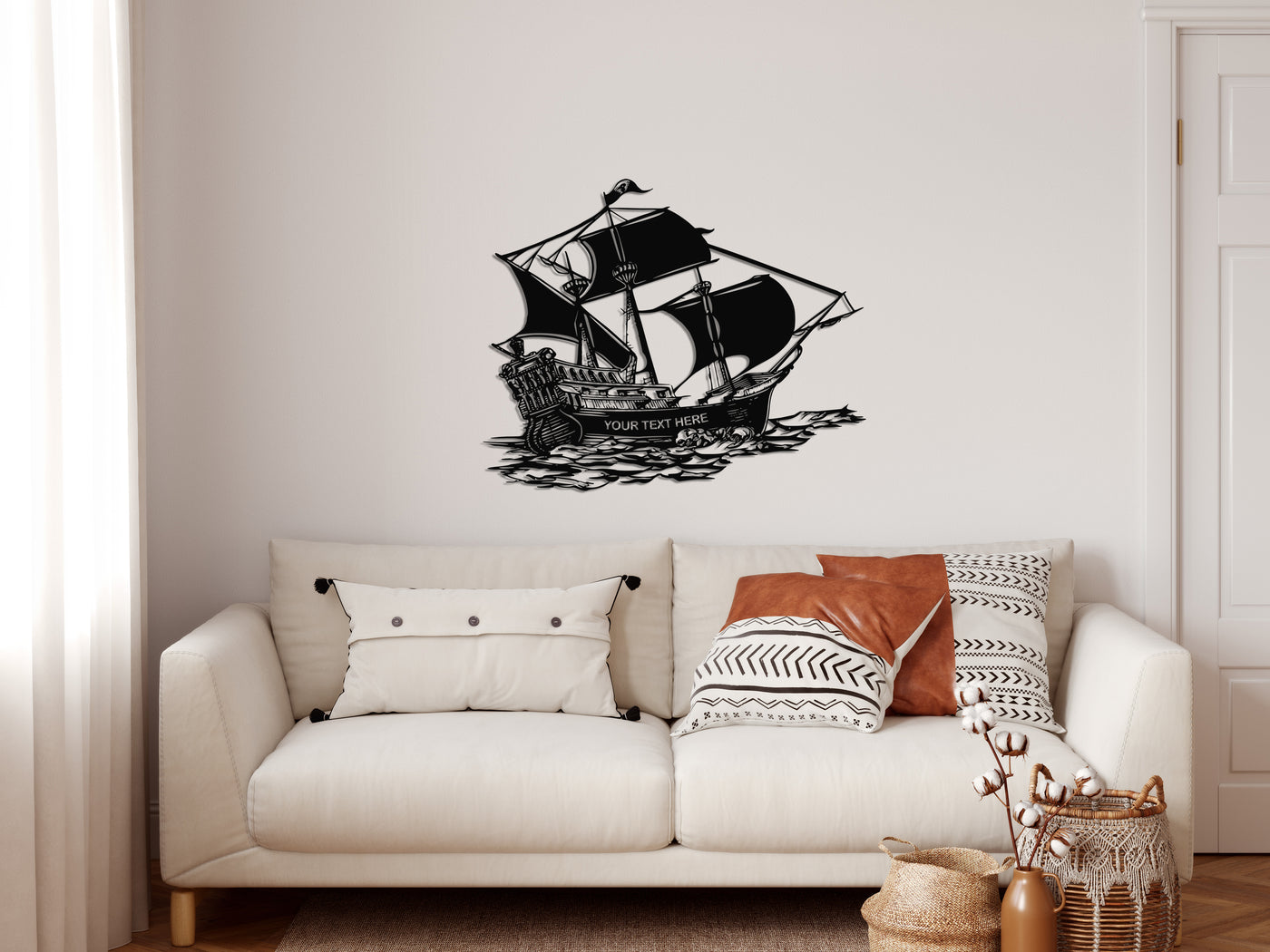 Personalized Pirate Ship Metal Wall Art
