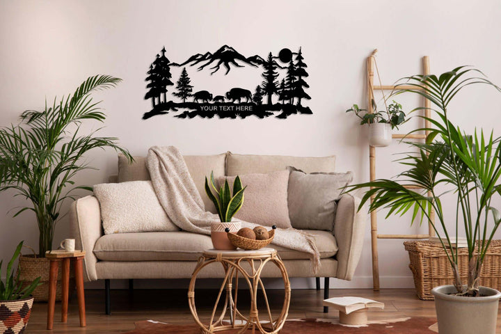 Personalized Bison Family Metal Wall Art - Decor available at Dekadron for $79.90