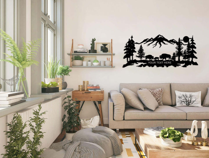 Personalized Bison Family Metal Wall Art - Decor available at Dekadron for $109.90