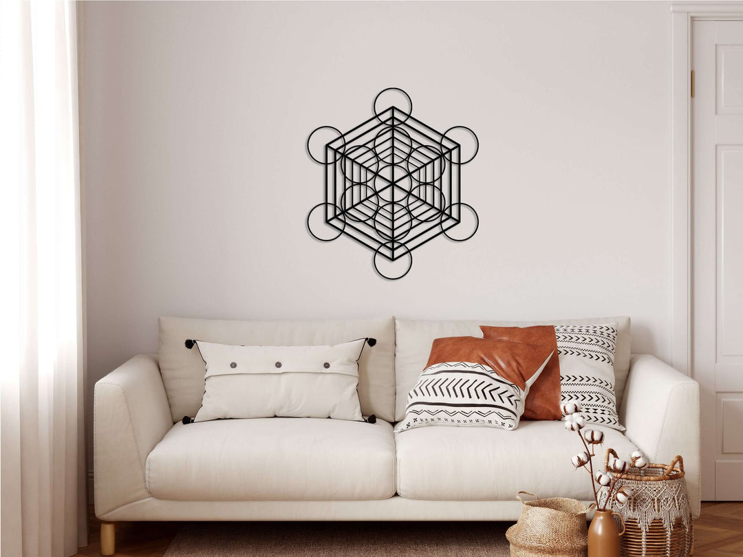 Metatron Cube Metal Wall Art - Decor available at Dekadron for $59.90