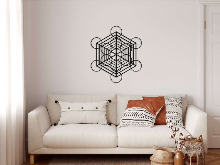 Metatron Cube Metal Wall Art - Decor available at Dekadron for $59.90