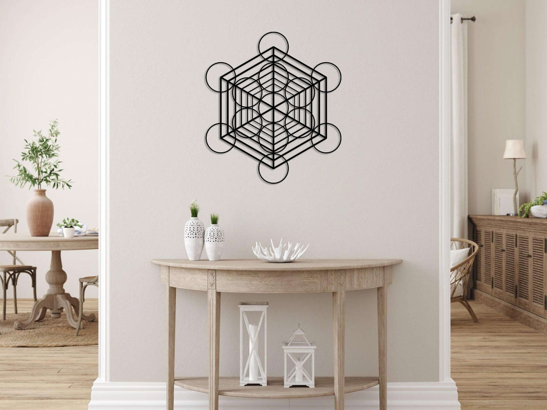 Metatron Cube Metal Wall Art - Decor available at Dekadron for $59.90