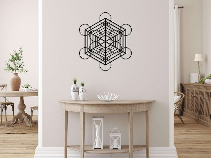 Metatron Cube Metal Wall Art - Decor available at Dekadron for $59.90