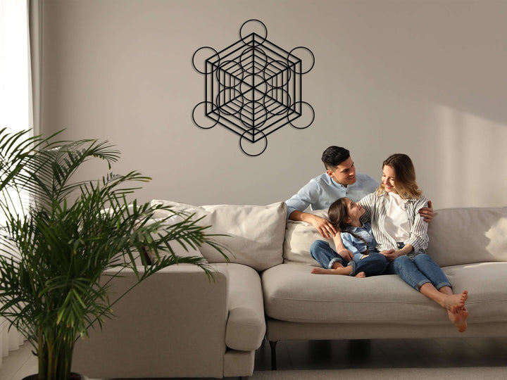 Metatron Cube Metal Wall Art - Decor available at Dekadron for $59.90