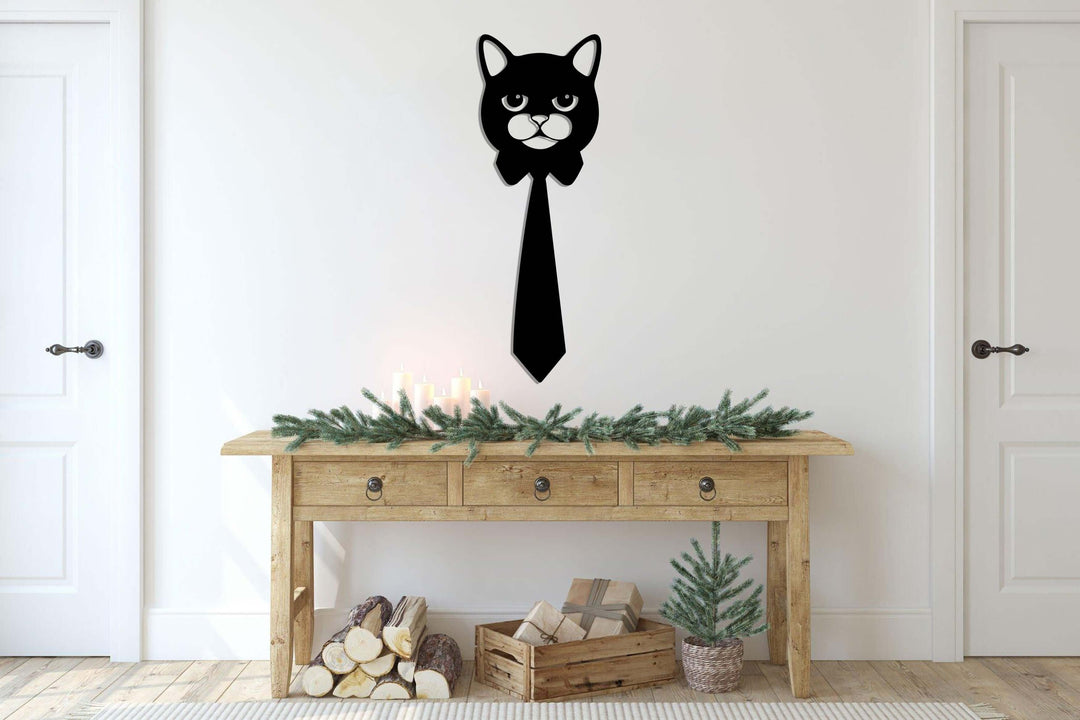 Business Cat Metal Wall Art - Decor available at Dekadron for $99.90