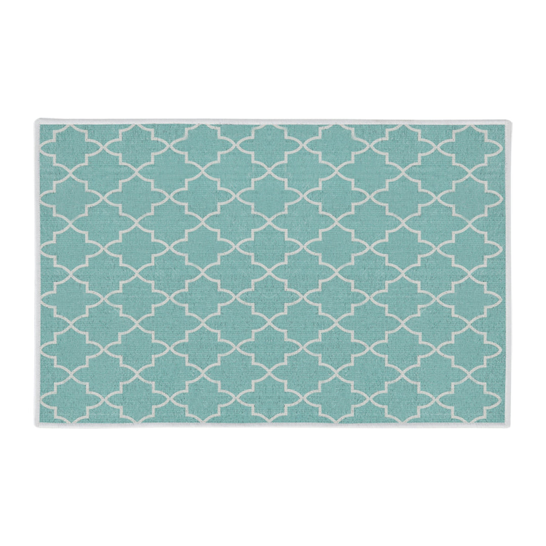 Geometric Design Multipurpose Floor Mat | 20"x31" | Turquoise