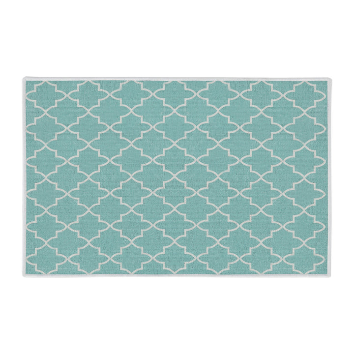 Geometric Design Multipurpose Floor Mat | 20"x31" | Turquoise