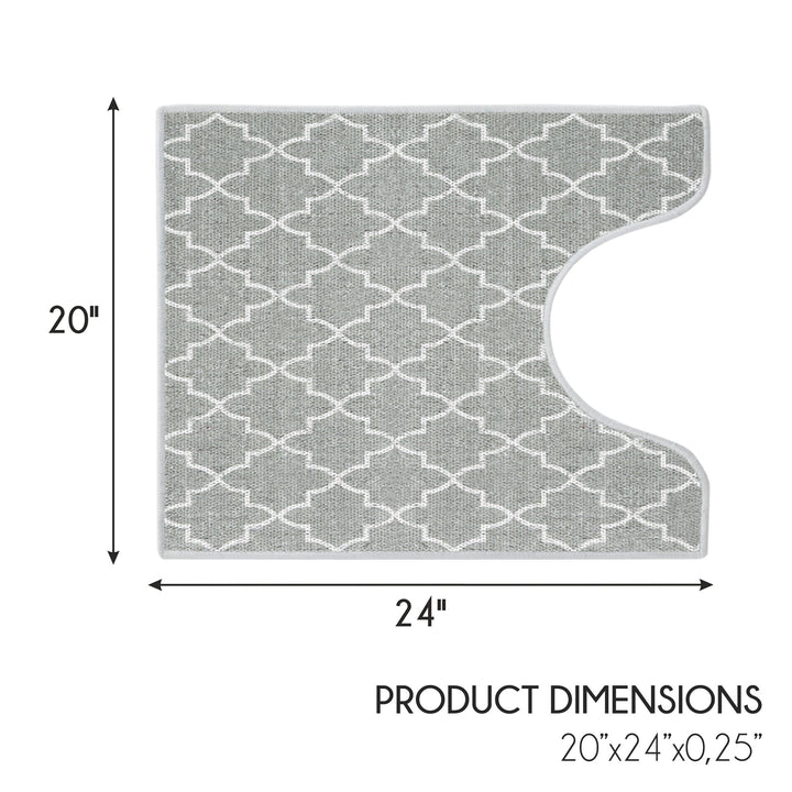 Geometric Design U Shape Bathroom Rug | 20”x24" | Gray