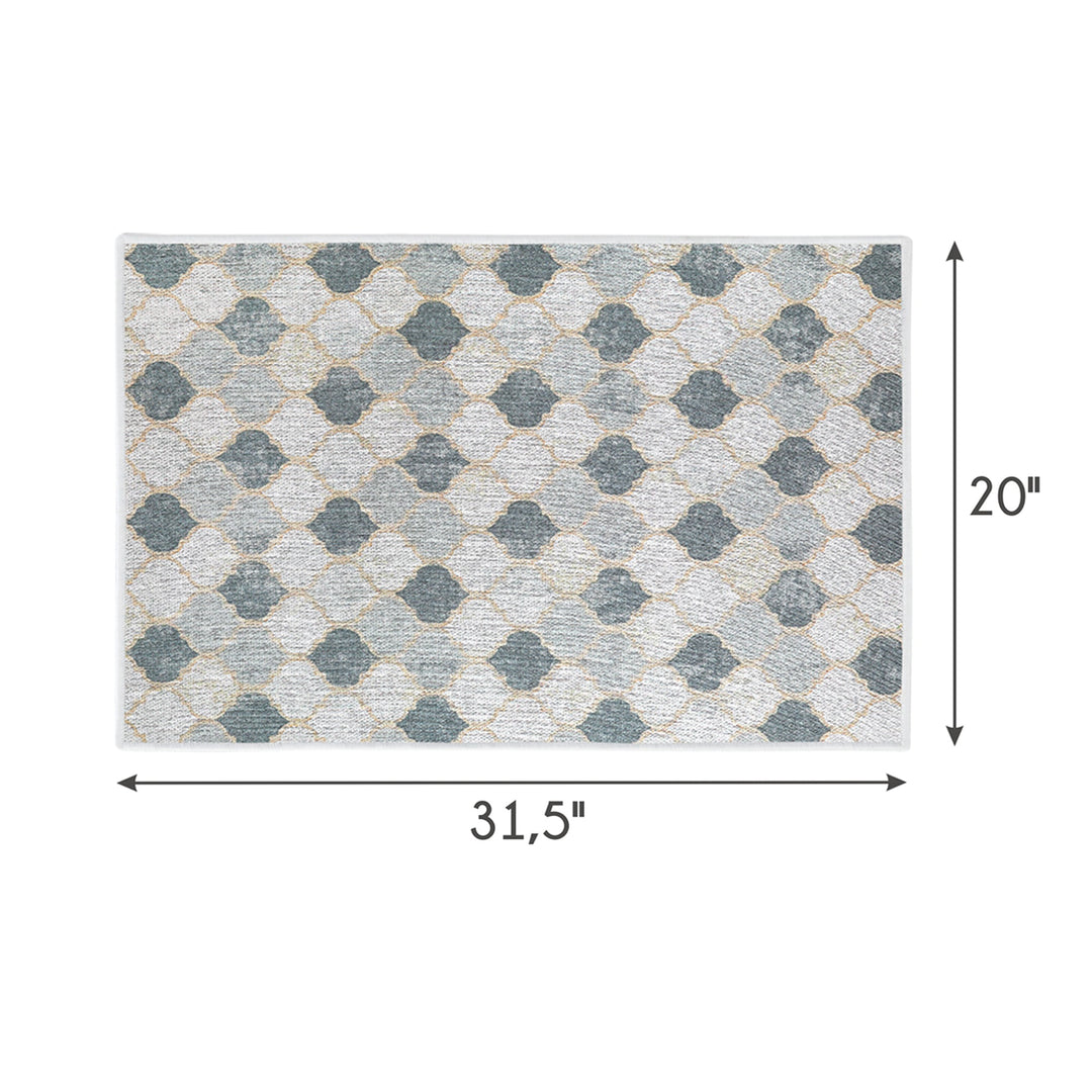 Moroccan Design Multipurpose Floor Mat | 20"x31" | Beige&Gray