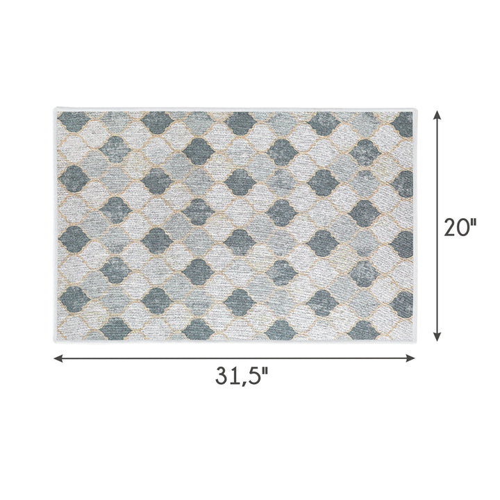 Moroccan Design Multipurpose Floor Mat | 20"x31" | Beige&Gray
