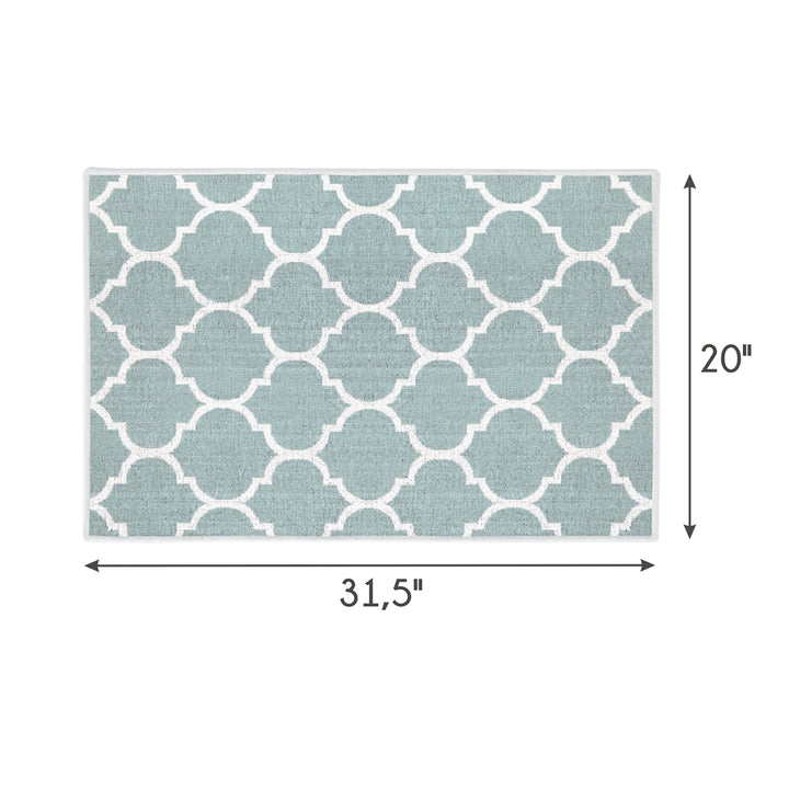 Geometric Design Multipurpose Floor Mat | 20"x31" | Light Teal