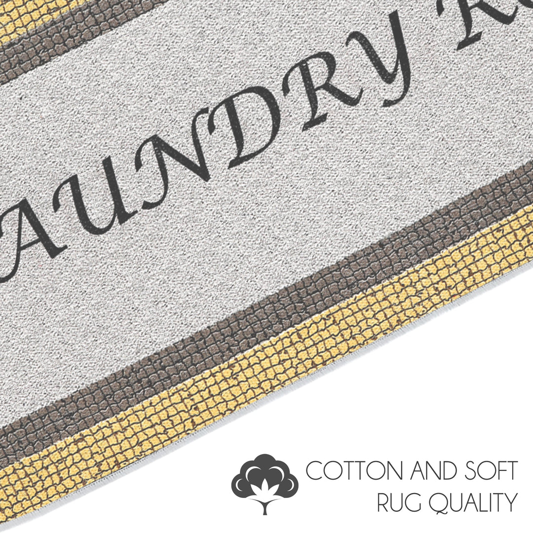 Non Skid Washable Laundry Room Rug Runner - 20" x 59" | Gray&Gold