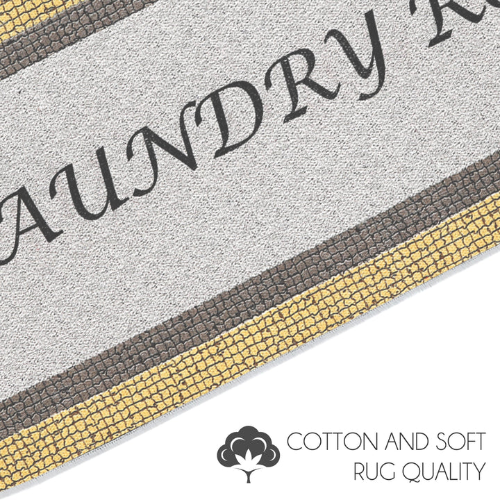 Non Skid Washable Laundry Room Rug Runner - 20" x 59" | Gray&Gold