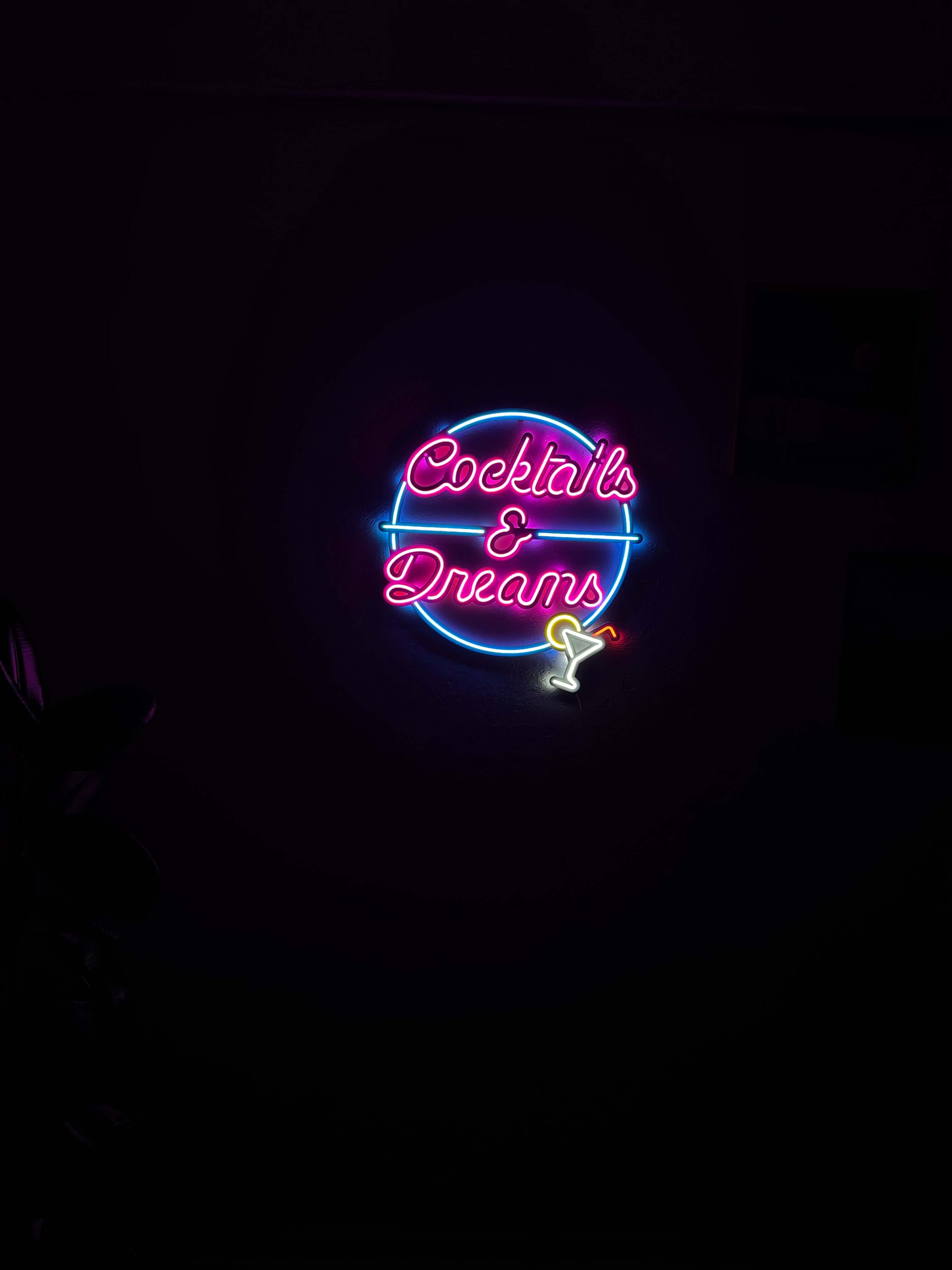 Cocktails and Dreams Neon Metal Wall Art, Neon Sign | Neon Signs