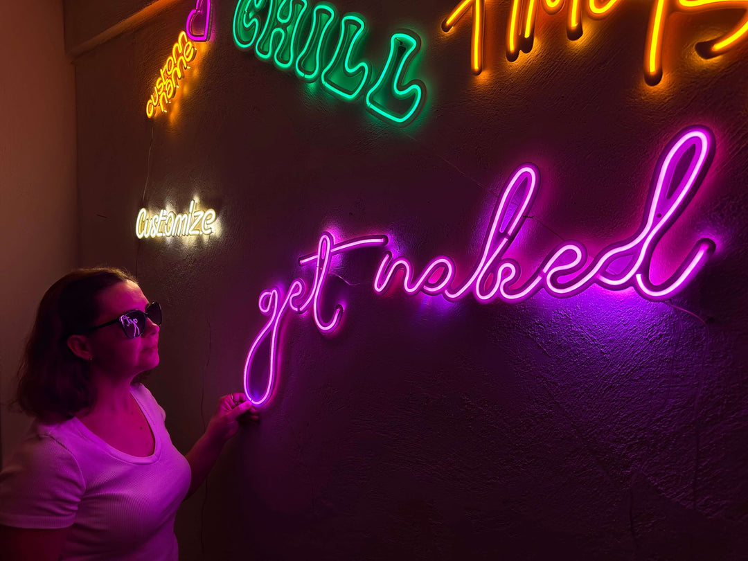 Get Naked Neon Metal Sign - Neon Signs available at Dekadron for $109.00