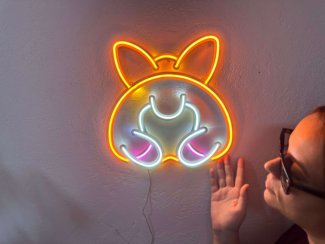 Corgi Neon Metal Sign - Neon Signs available at Dekadron for $99.00