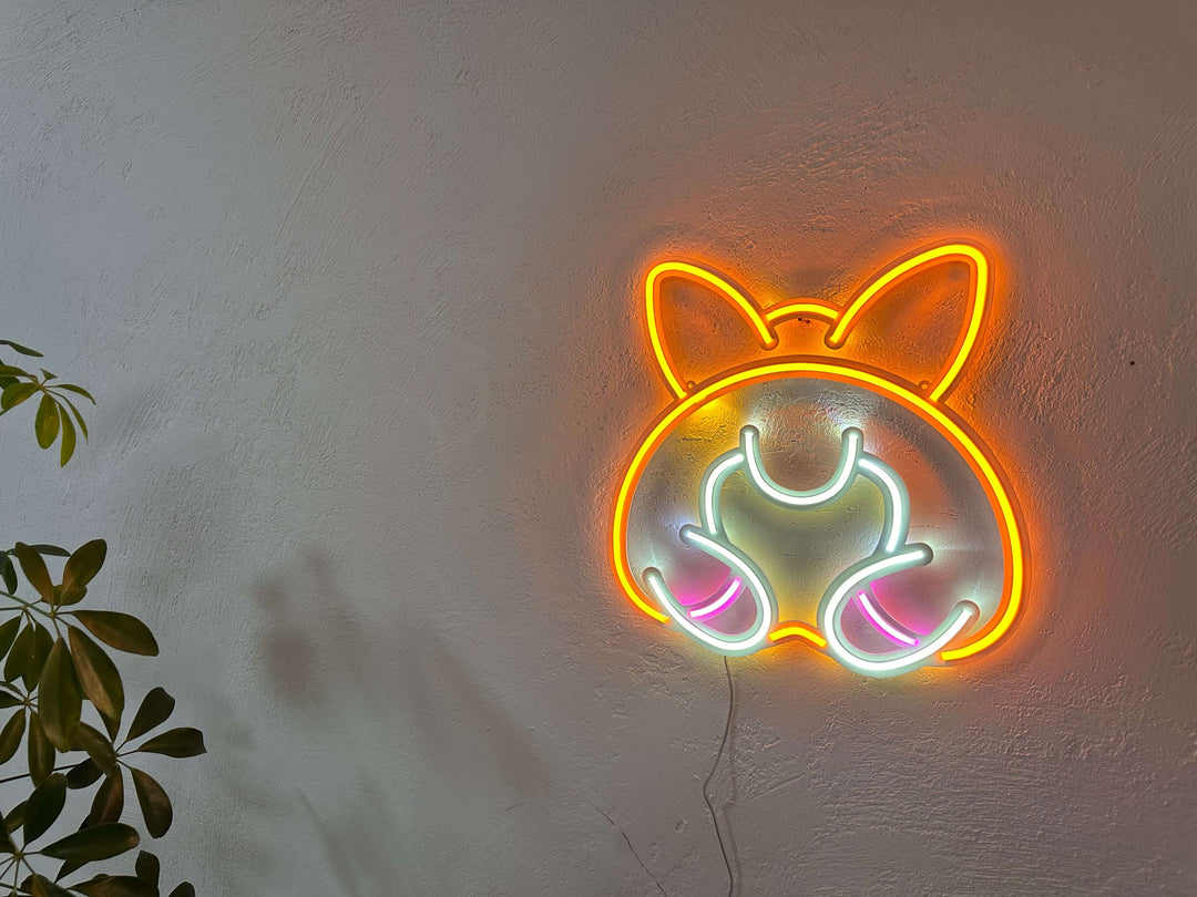 Corgi Neon Metal Sign - Neon Signs available at Dekadron for $99.00
