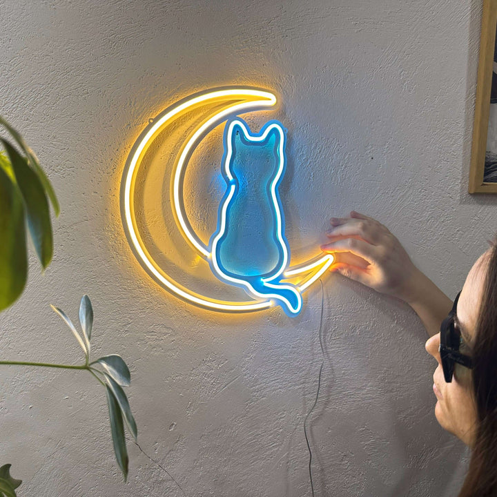 Luna Neon Metal Sign - Neon Signs available at Dekadron for $99.00