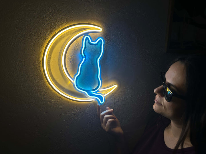 Luna Neon Metal Sign - Neon Signs available at Dekadron for $99.00