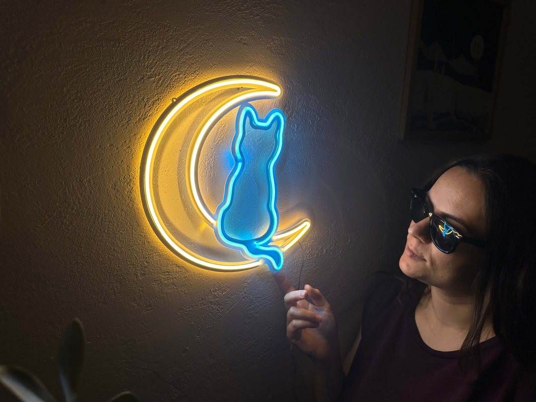 Luna Neon Metal Sign - Neon Signs available at Dekadron for $99.00