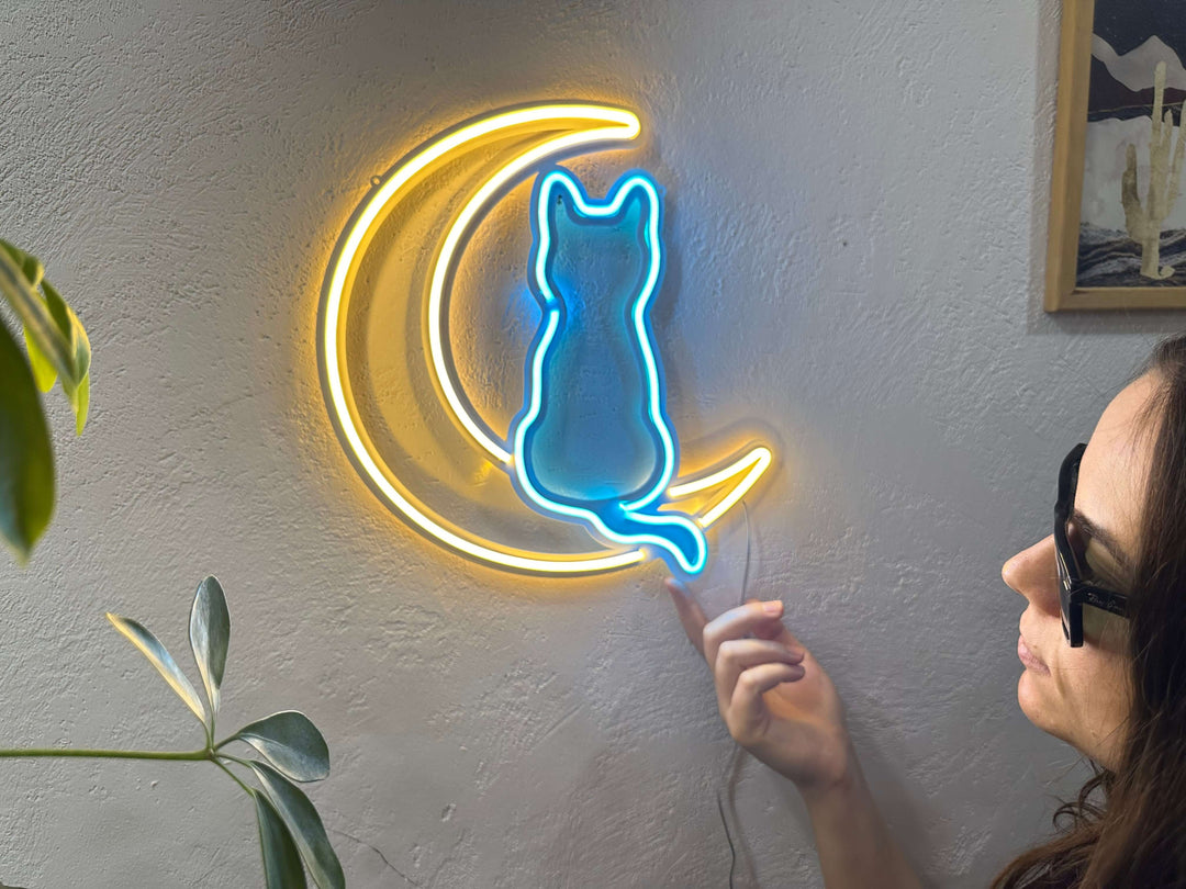 Luna Neon Metal Sign - Neon Signs available at Dekadron for $99.00