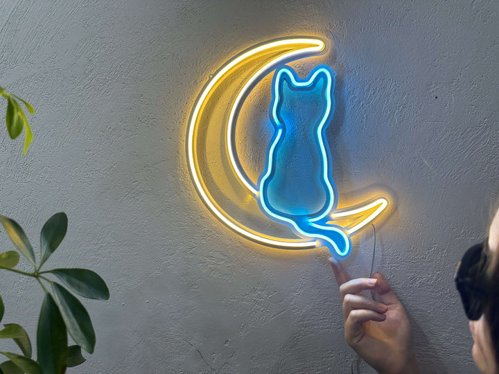 Luna Neon Metal Sign - Neon Signs available at Dekadron for $99.00