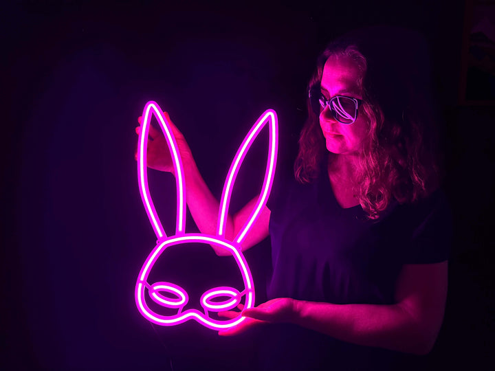 Neon Rabbit Mask Rabbit Mask Neon Metal Sign | Neon Signs – Buy Now | Dekadron