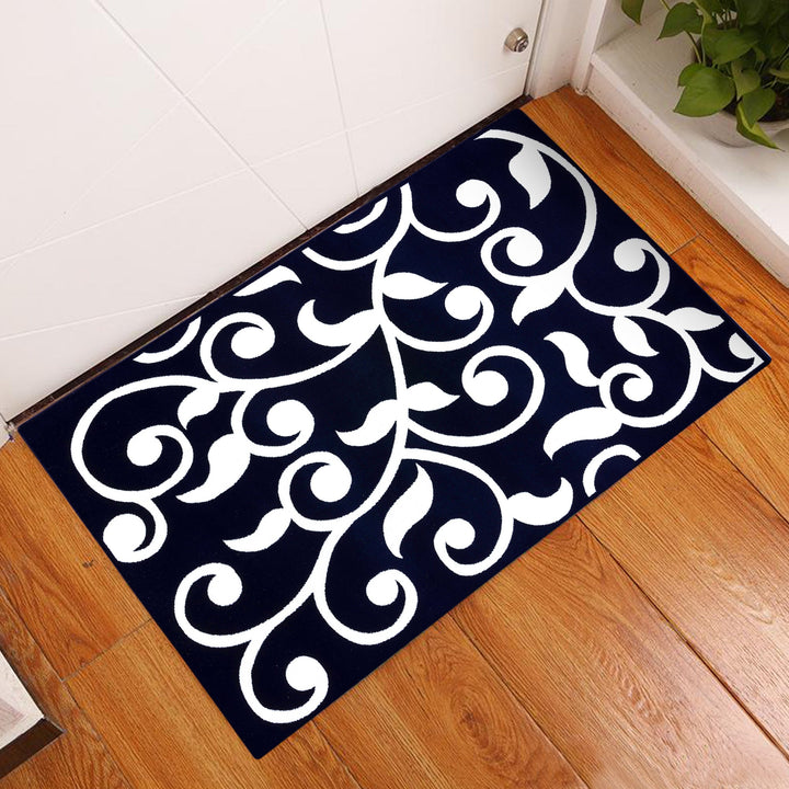 Sussex Home, Landing Rug, Slip Resistant Indoor Carpets Includes Adhesive Tape  2' x 3'-Floral Collection |Navy&White