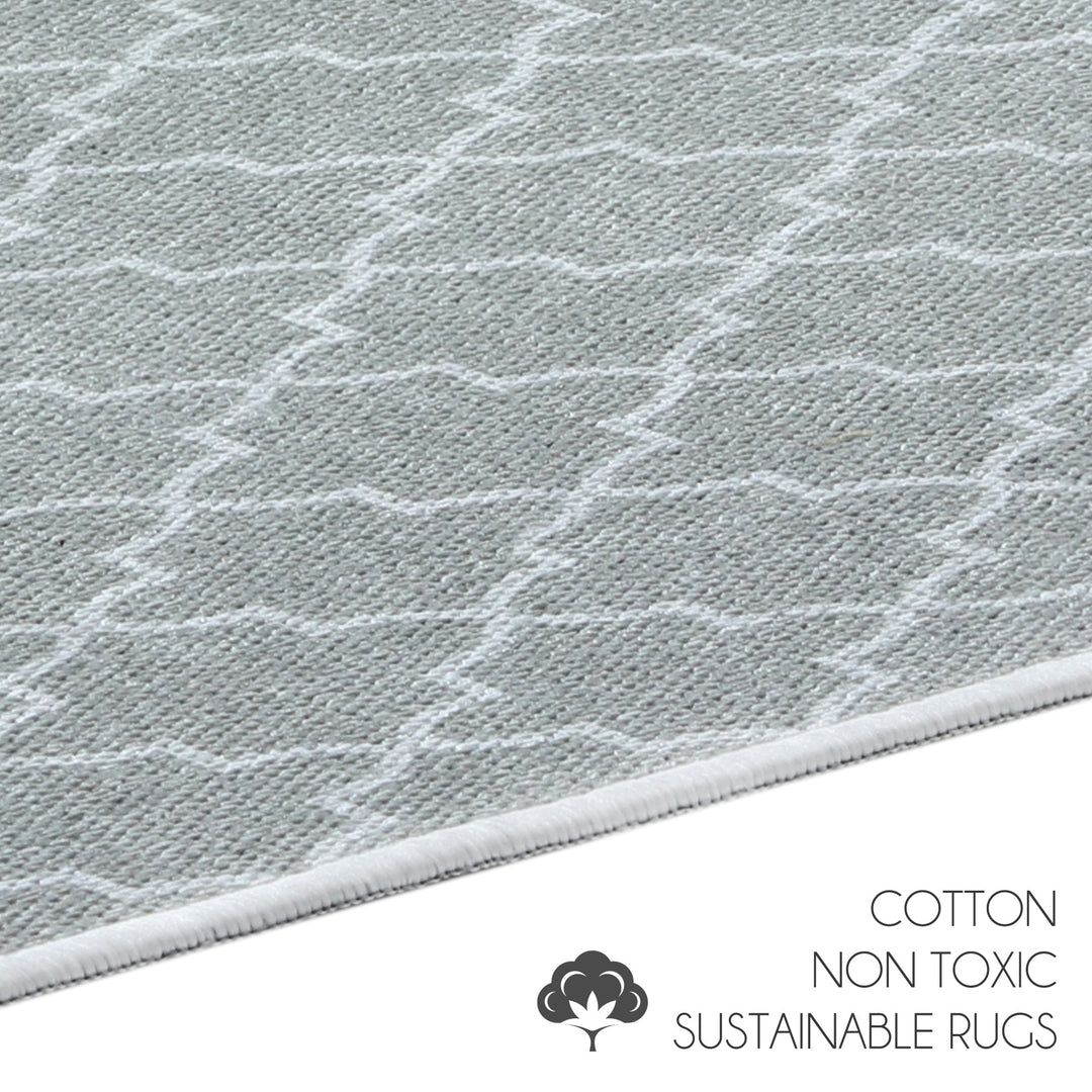 Geometric Design U Shape Bathroom Rug | 20”x24" | Gray