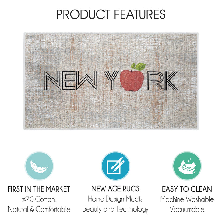 New York Design Multipurpose Floor Mat | 24"x44" | Multicolor
